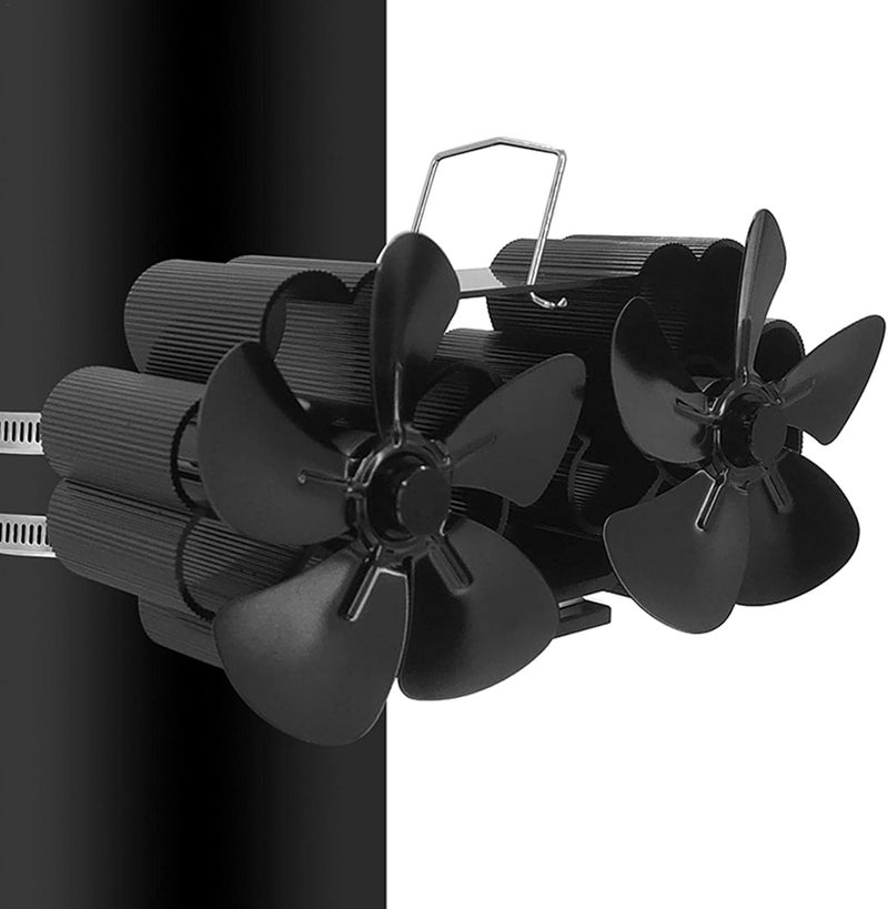 woobles Fireplace Fan, 6 Blades Wood Burning Stove Fan Log Burner, Heat Operated Stove Fan for Home Office, Quietly Energy Efficient Heat Distribution with Overheat Protection - Image 1